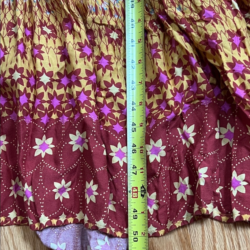 Free People Burgundy and Mustard vibrant Dress - Picture 9 of 10